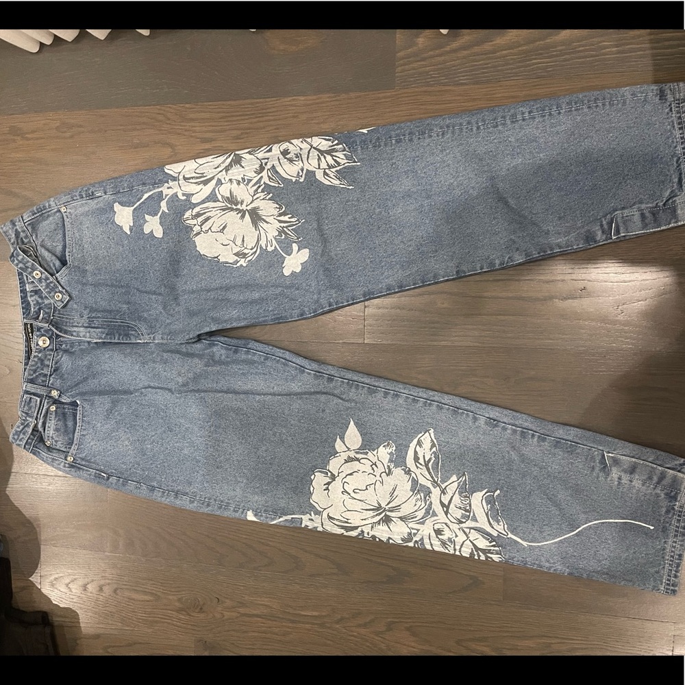 Maniere De Voir Straight Leg Denim Jeans / Pants